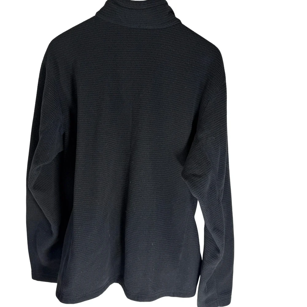 The North Face TekwarMens Black Waffle Knit‎ Quarter Zip Fleece Pullover XL